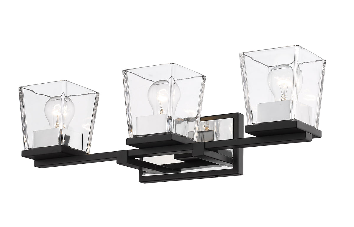 Luminaire de vanité Bleeker Street Noir mat + Chrome, 25" – vue 4