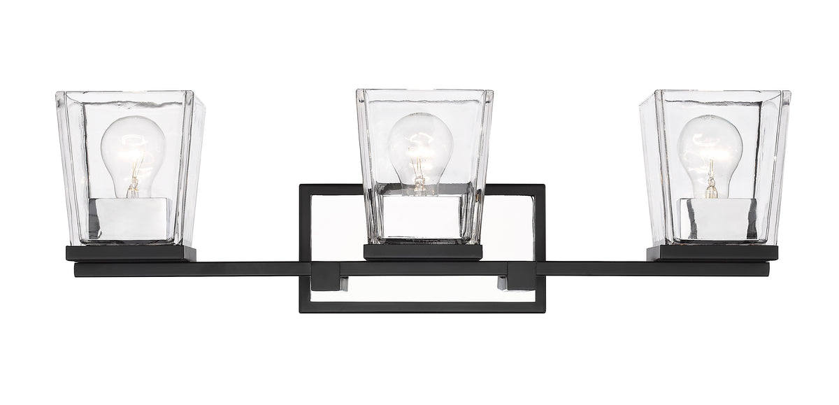 Luminaire de vanité Bleeker Street Noir mat + Chrome, 25" – vue 5