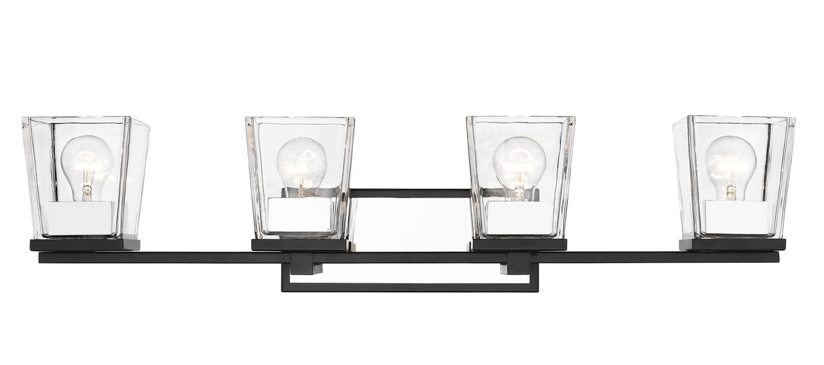 Luminaire de vanité Bleeker Street Noir mat + Chrome, 33" – vue 5