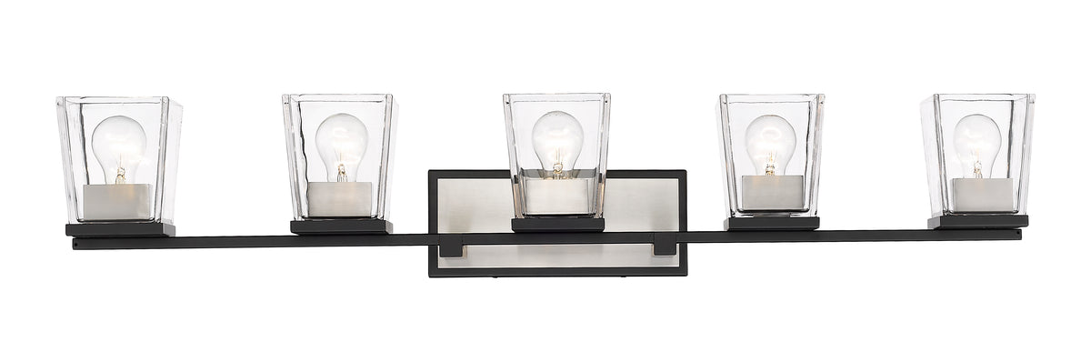Luminaire de vanité Bleeker Street Noir mat + Nickel brossé, 42 1/2" – vue 5
