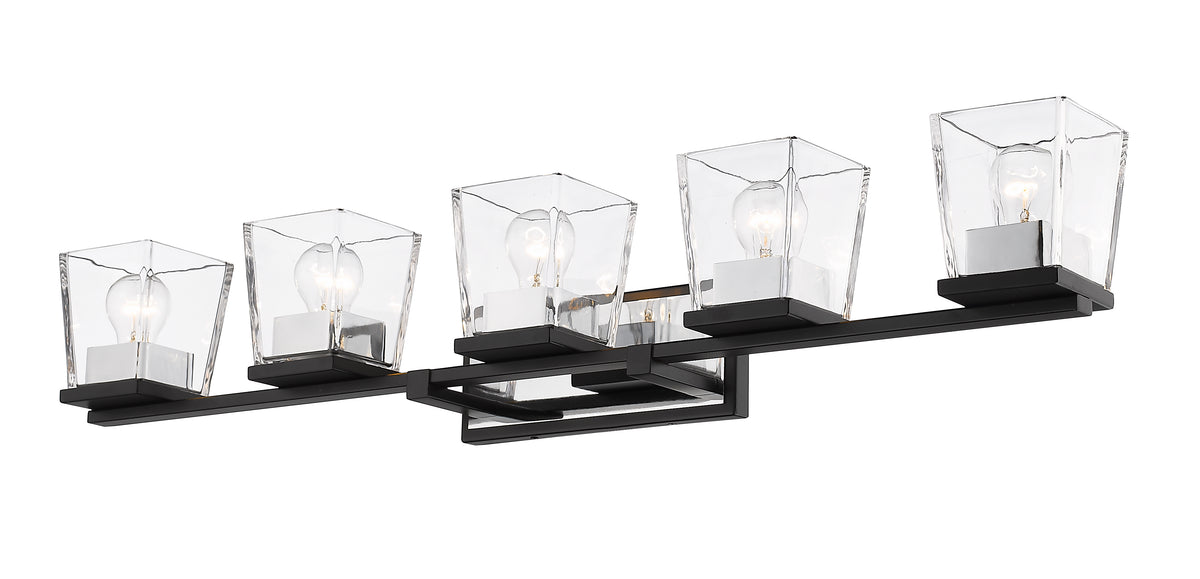 Luminaire de vanité Bleeker Street Noir mat + Chrome, 42 1/2" – vue 4