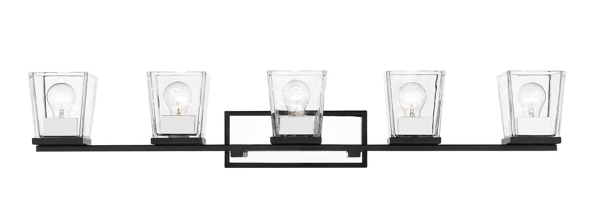 Luminaire de vanité Bleeker Street Noir mat + Chrome, 42 1/2" – vue 5