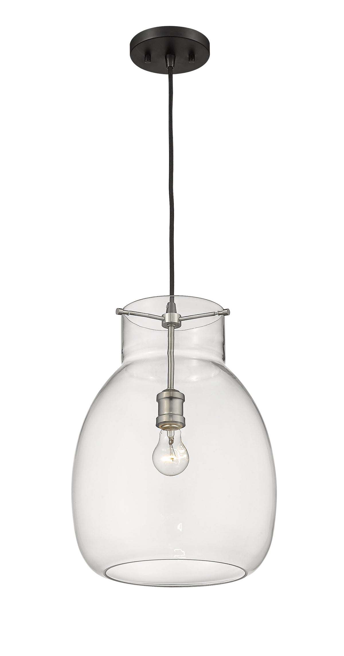 Suspension Bella Noir mat + Nickel brossé, 16 1/2" – vue 4