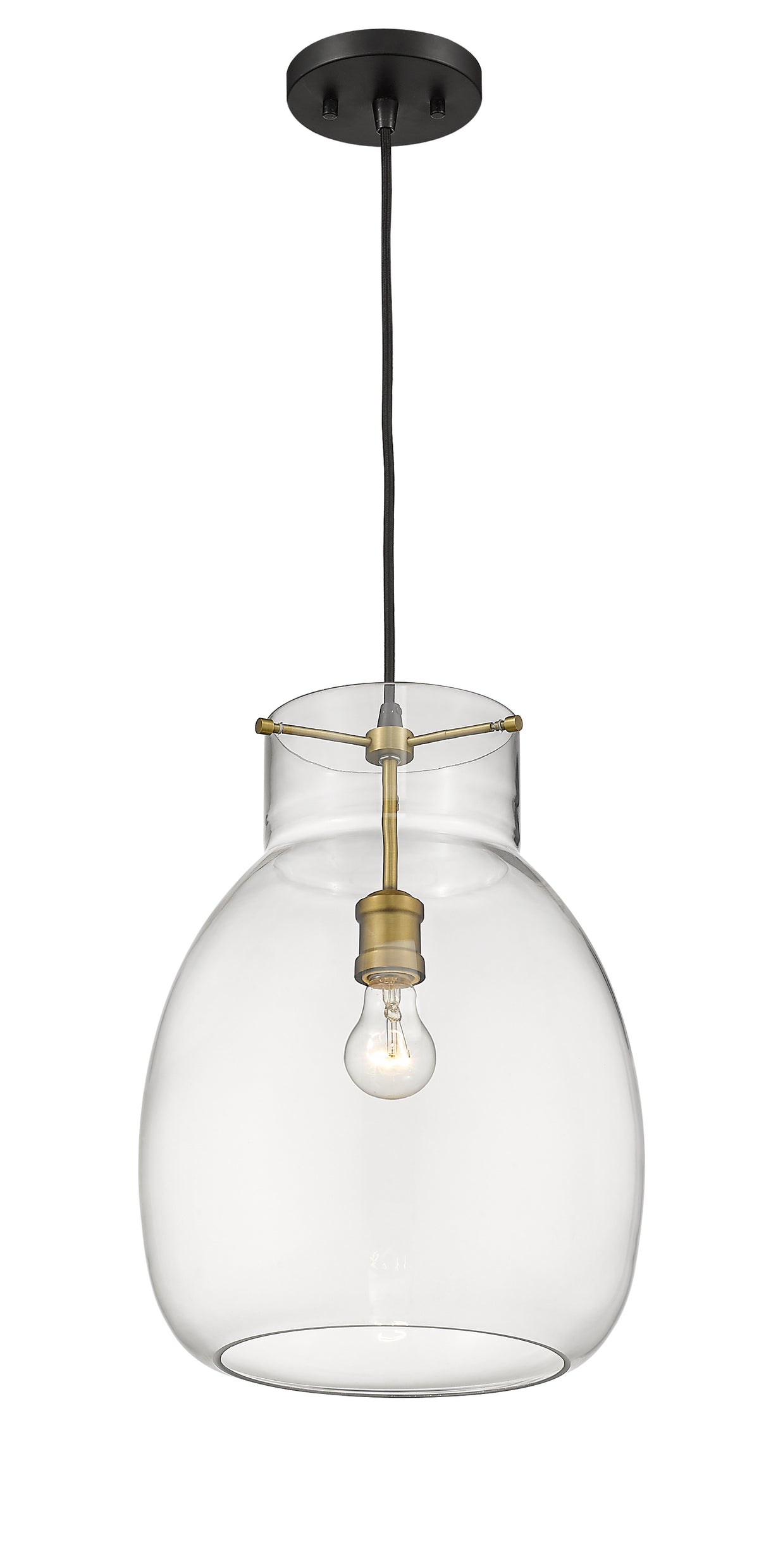 Suspension Bella Noir mat + Laiton vieilli, 16 1/2" – vue 4