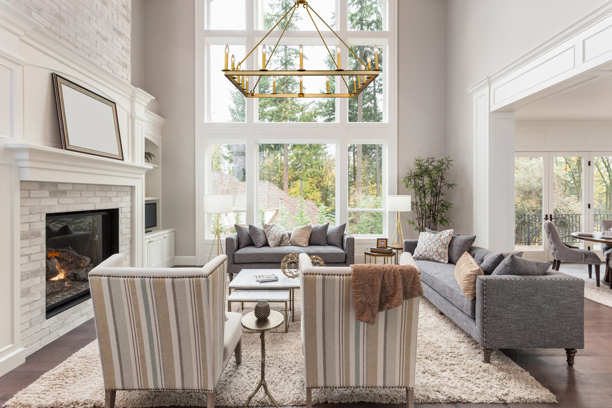 Lustre carré Barclay Laiton ancien, 45" – vue 2