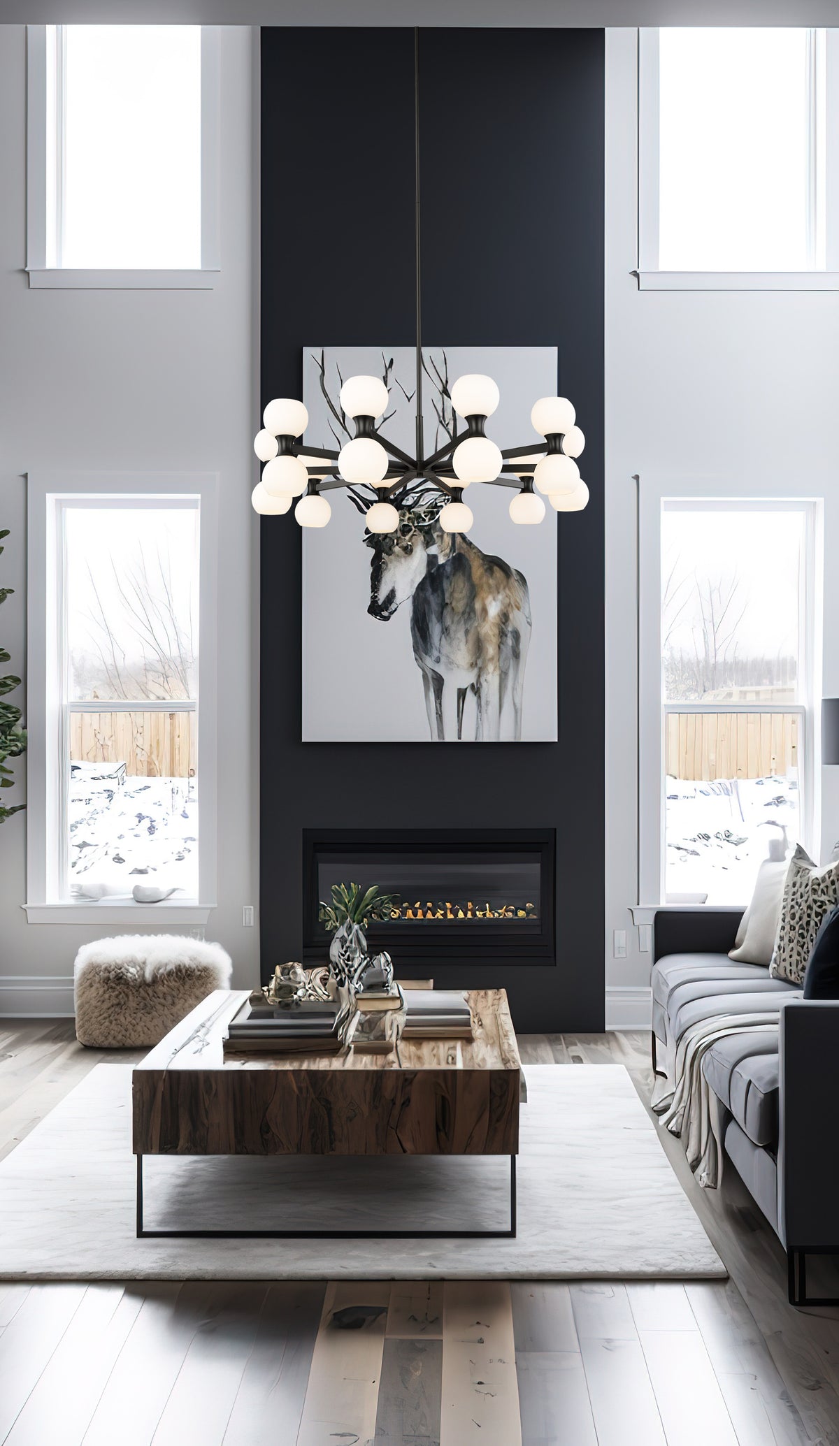 Lustre Artemis Noir mat, 42" – vue 3