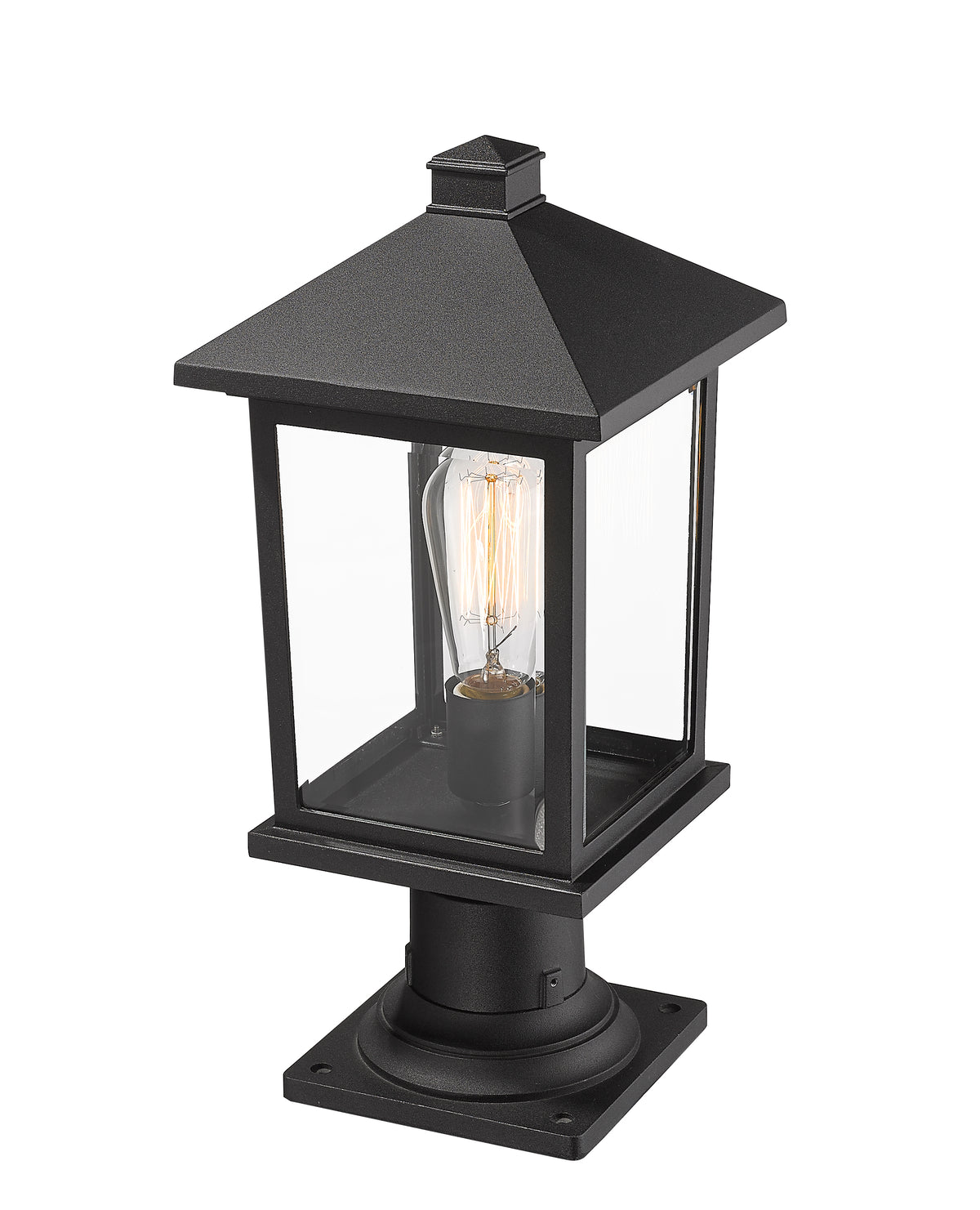 Lanterne extérieure sur socle Portland Noir, 8", 18" – vue 3
