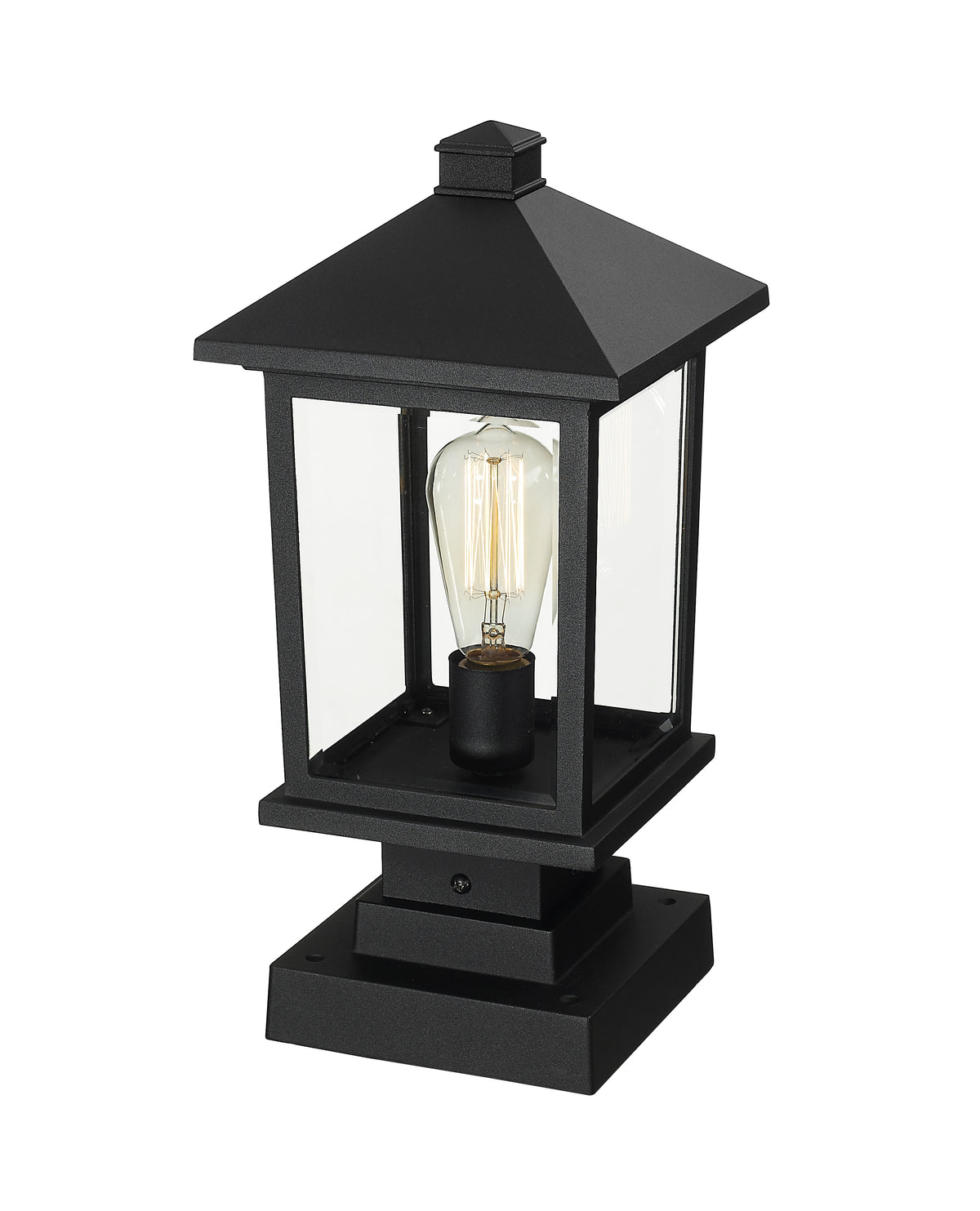 Lanterne extérieure sur socle Portland Noir, 8", 17" – vue 3