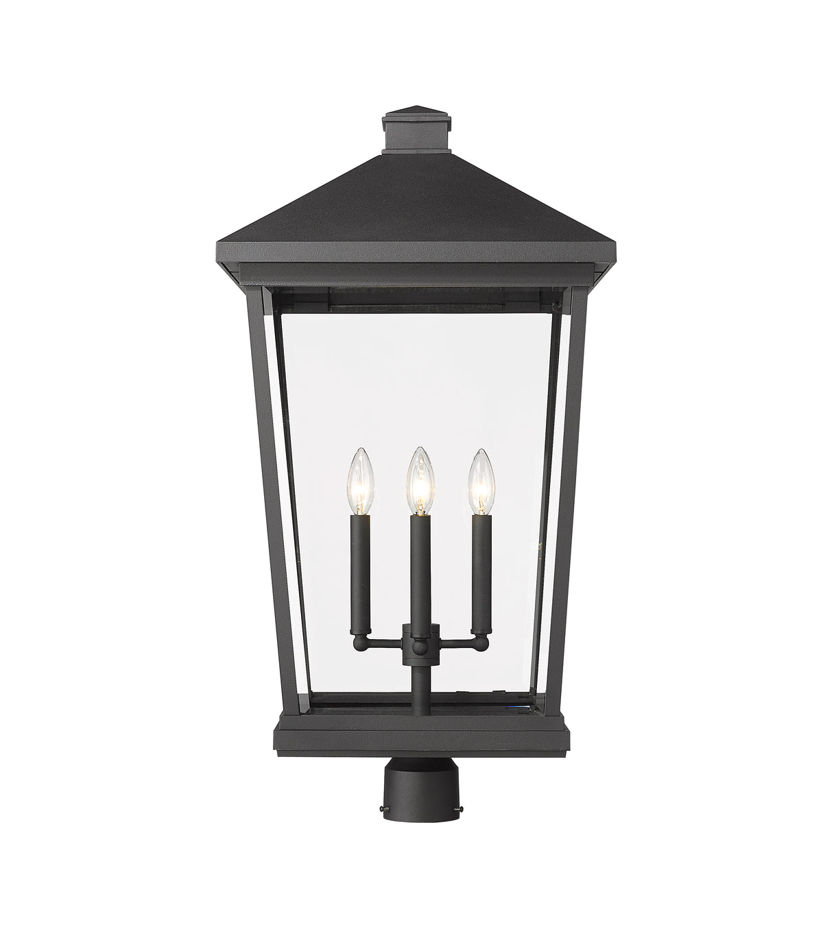 Tête de pôteau extérieure Beacon Rond, Noir, 16" – vue 2