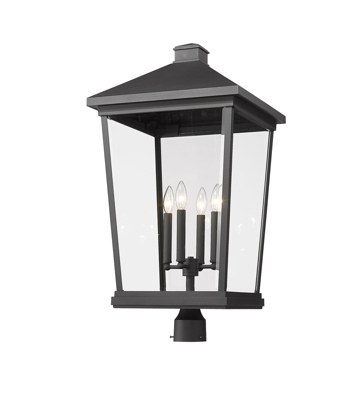 Tête de pôteau extérieure Beacon Rond, Noir, 16" – vue 3