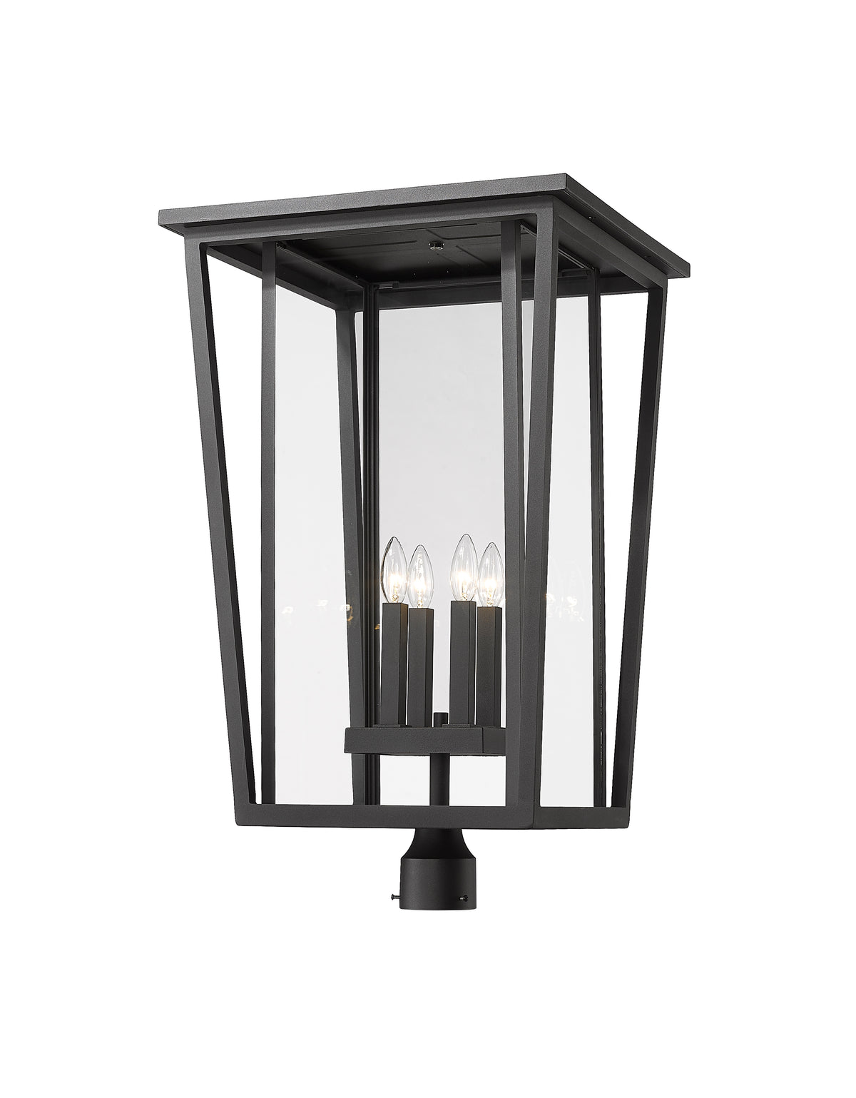 Tête de pôteau extérieure Seoul Rond, Noir, 18" – vue 3
