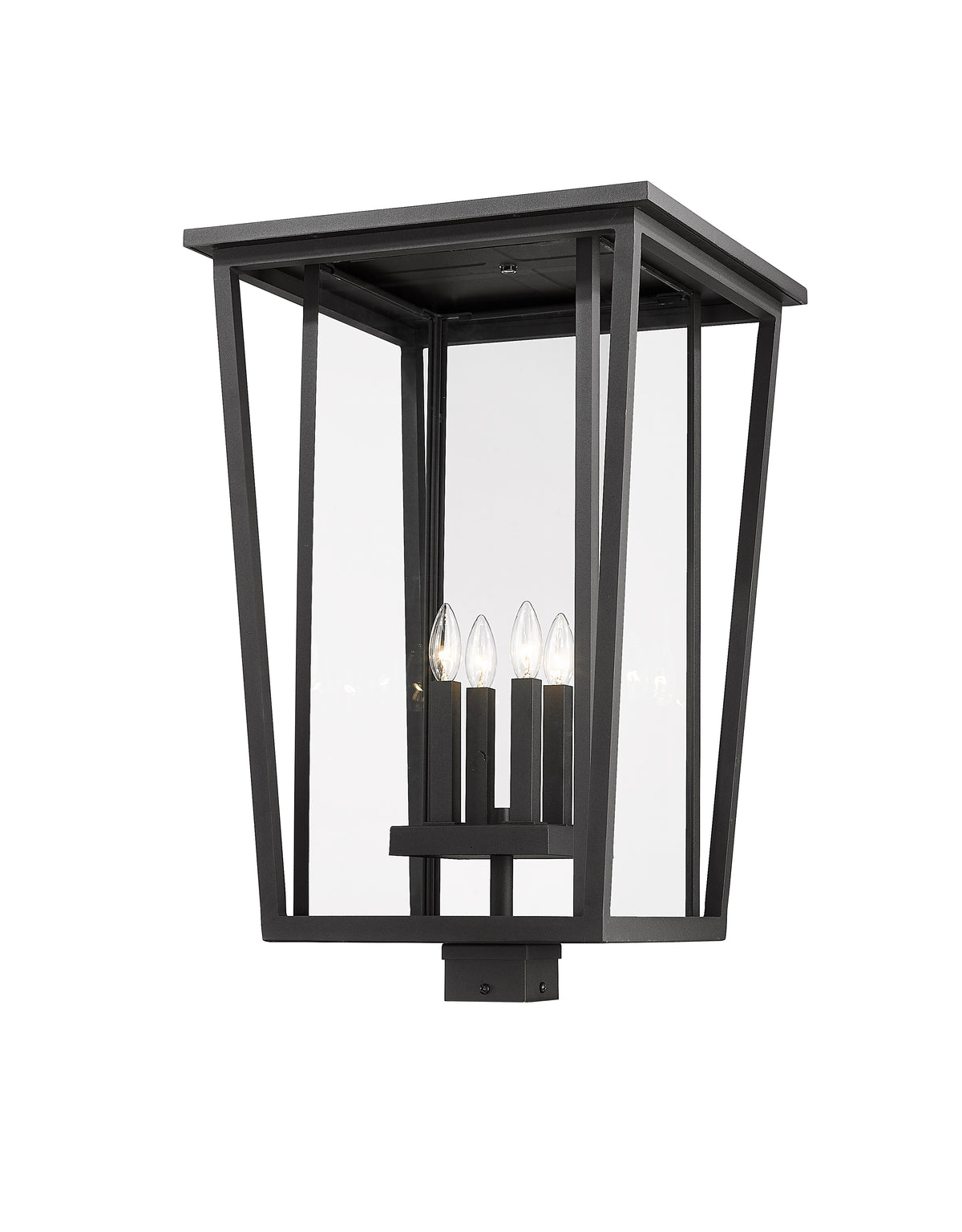 Tête de pôteau extérieure Seoul Carré, Noir, 18" – vue 3