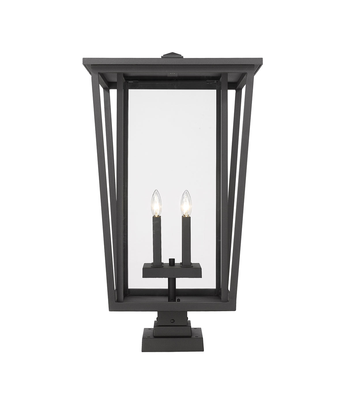Lanterne extérieure sur socle Seoul Carré, Noir, 18" – vue 4