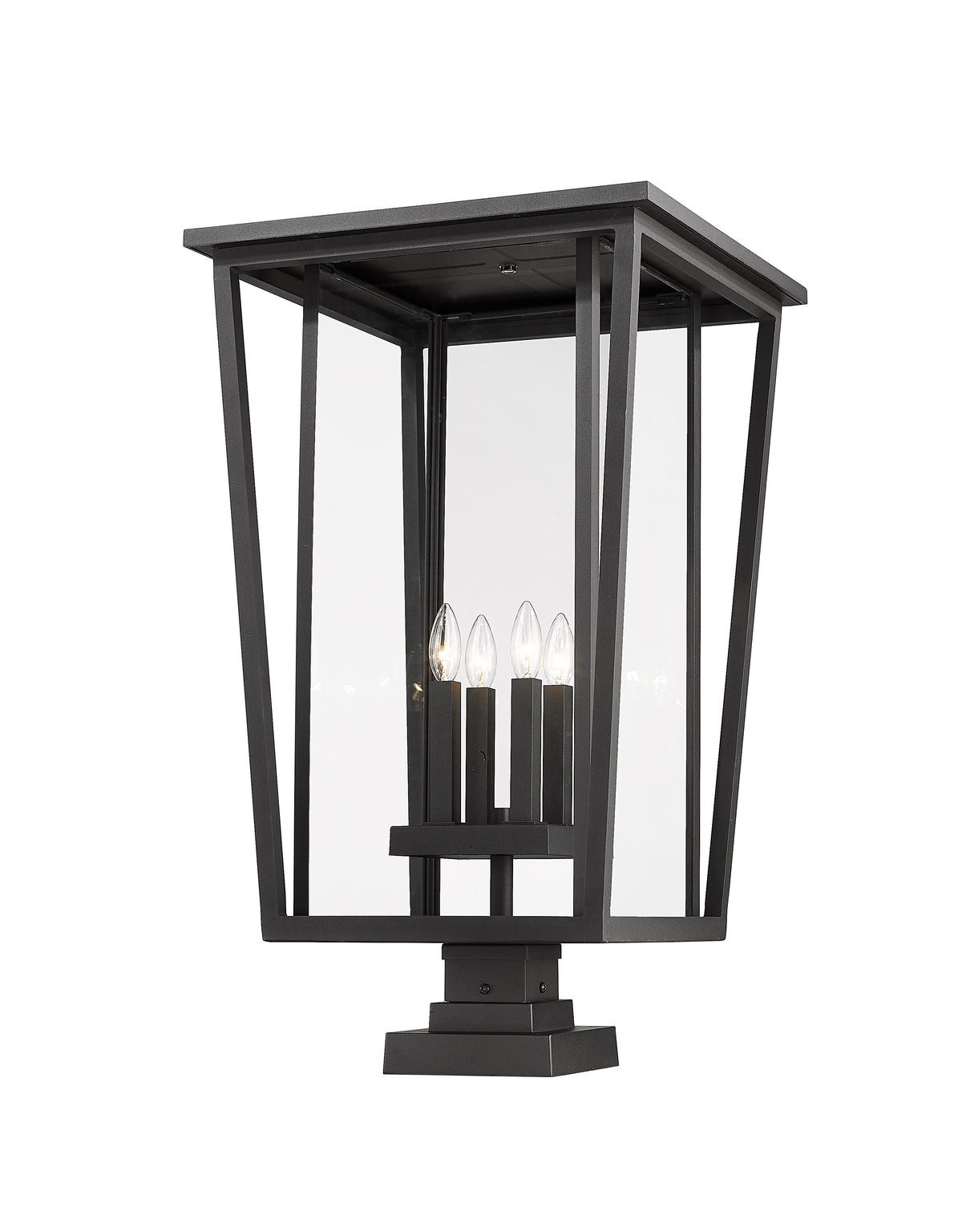 Lanterne extérieure sur socle Seoul Carré, Noir, 18" – vue 5
