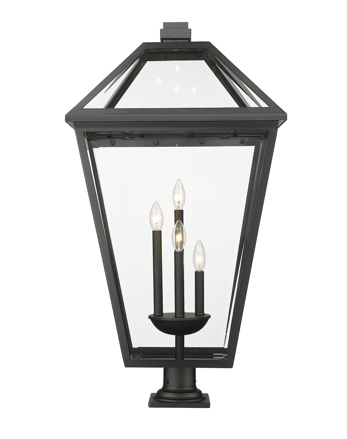 Lanterne extérieure sur socle Talbot Rond, Noir, 19 1/2" – vue 4