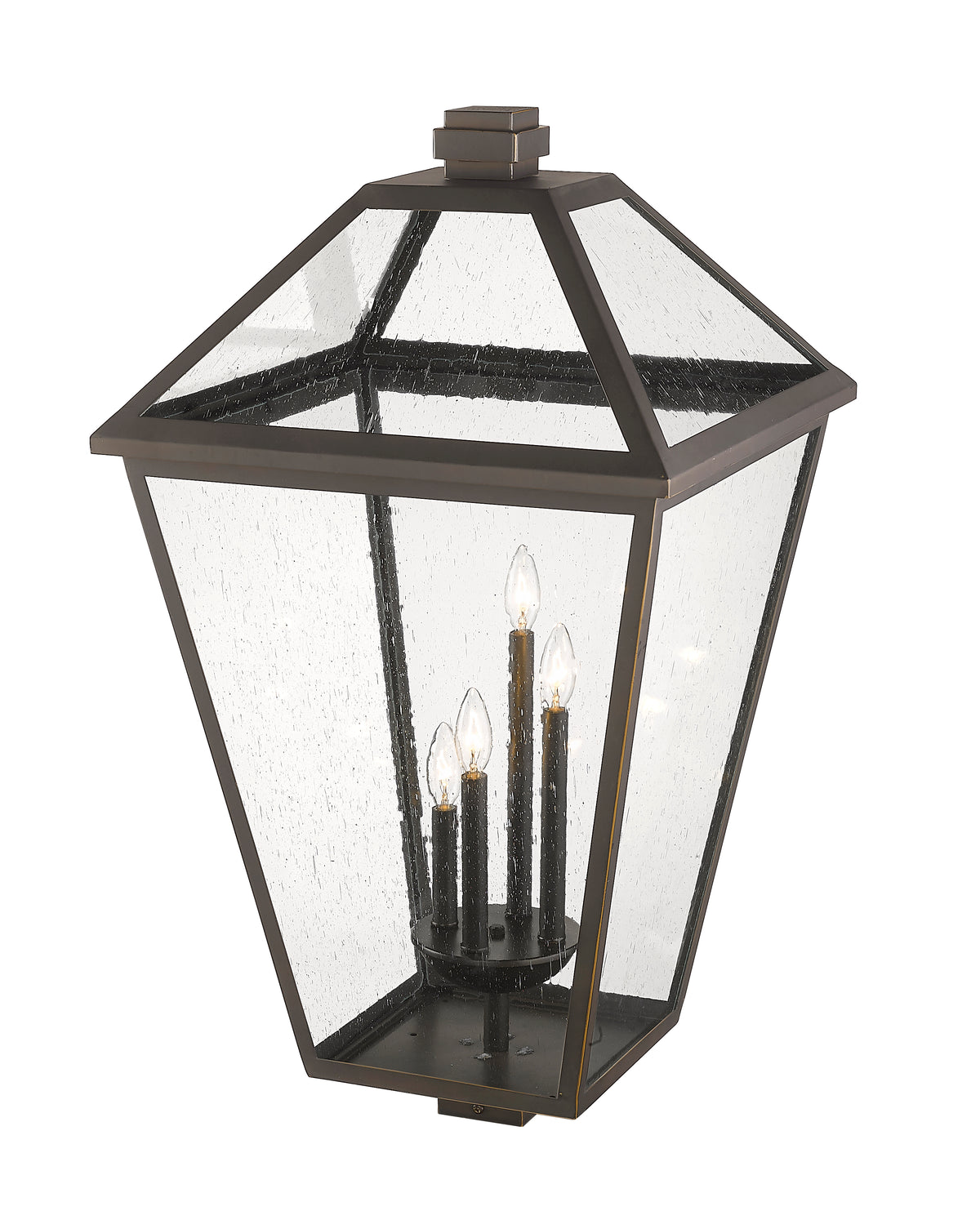 Tête de pôteau extérieure Talbot Carré, Bronze huilé, 19 1/2" – vue 3