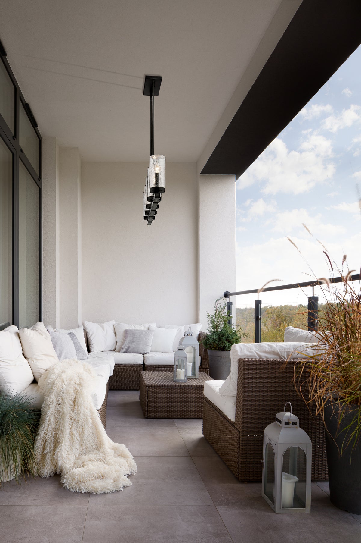 Suspension linéaire Marlow Bardeau gris cendré – vue 2