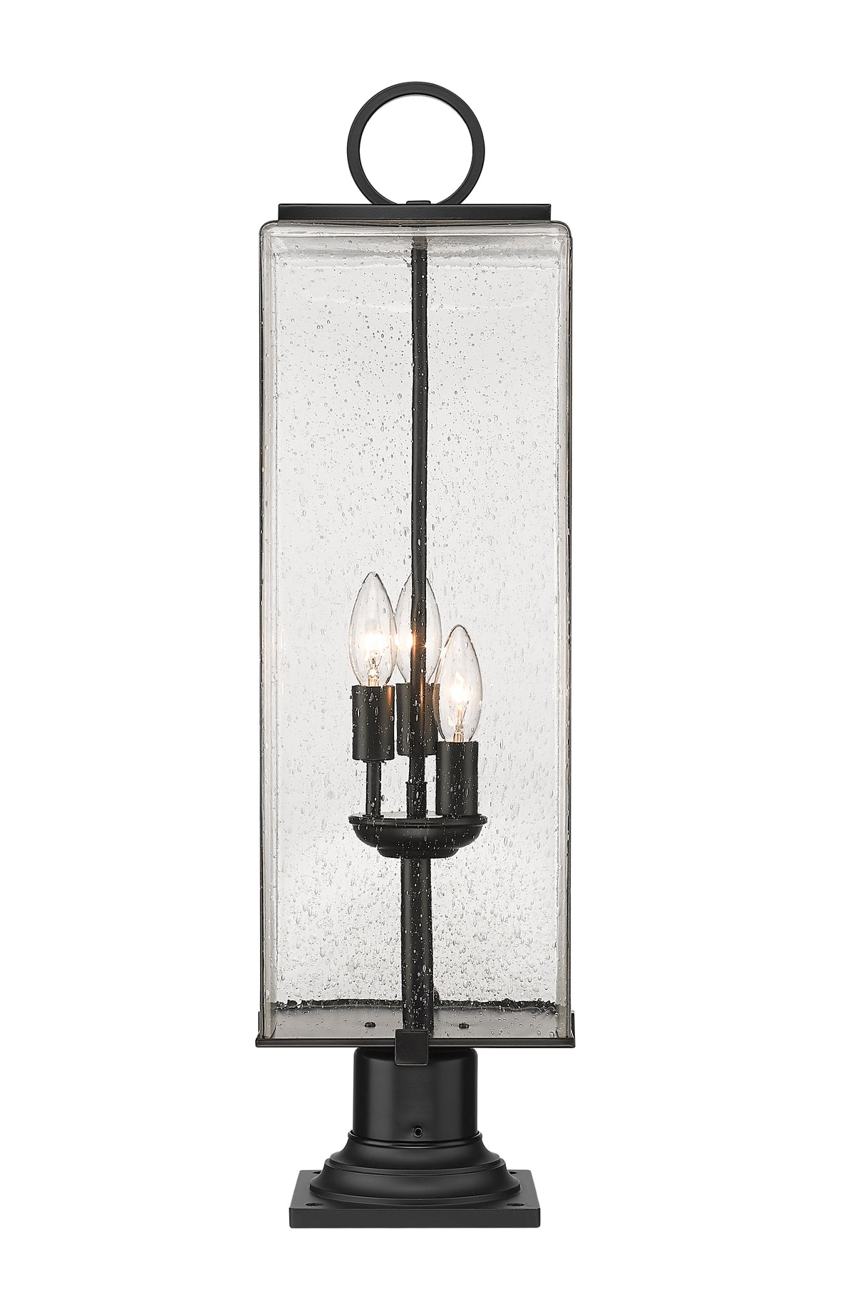 Lanterne extérieure sur socle Sana Carré, Grené transparent, 9" – vue 4