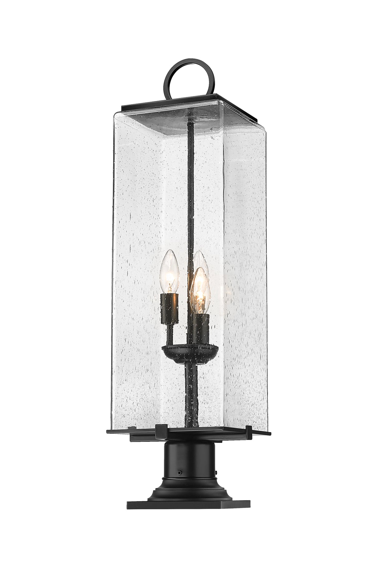 Lanterne extérieure sur socle Sana Carré, Grené transparent, 9" – vue 5
