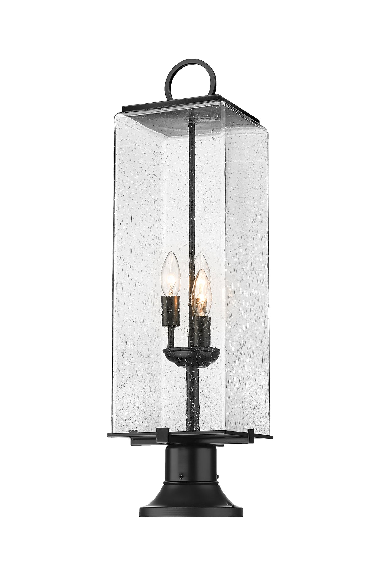 Lanterne extérieure sur socle Sana Rond, Grené transparent, 9" – vue 5