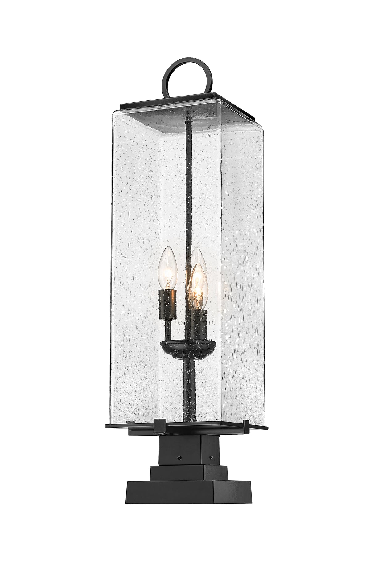 Lanterne extérieure sur socle Sana Carré décoratif, Grené transparent, 9" – vue 4