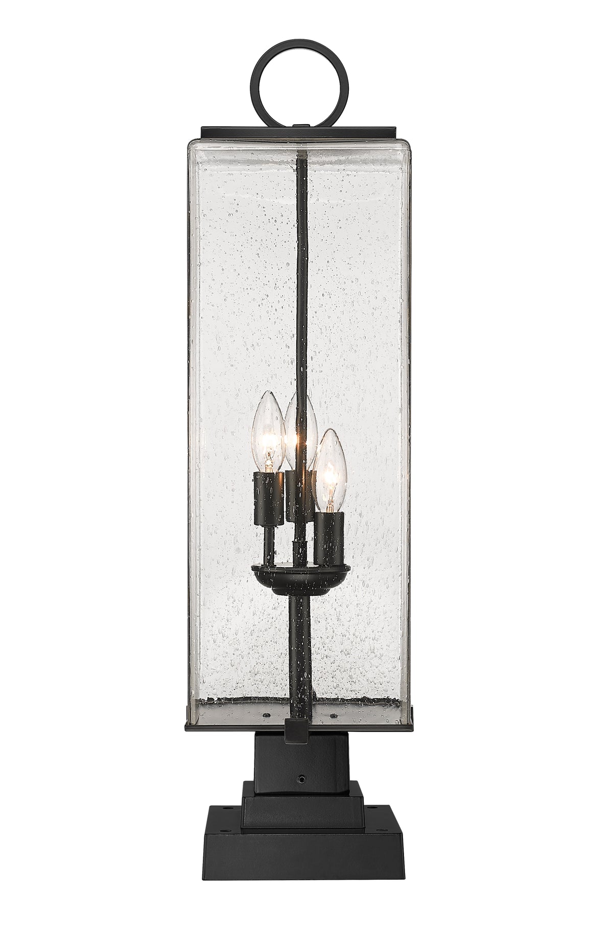 Lanterne extérieure sur socle Sana Carré décoratif, Grené transparent, 9" – vue 5