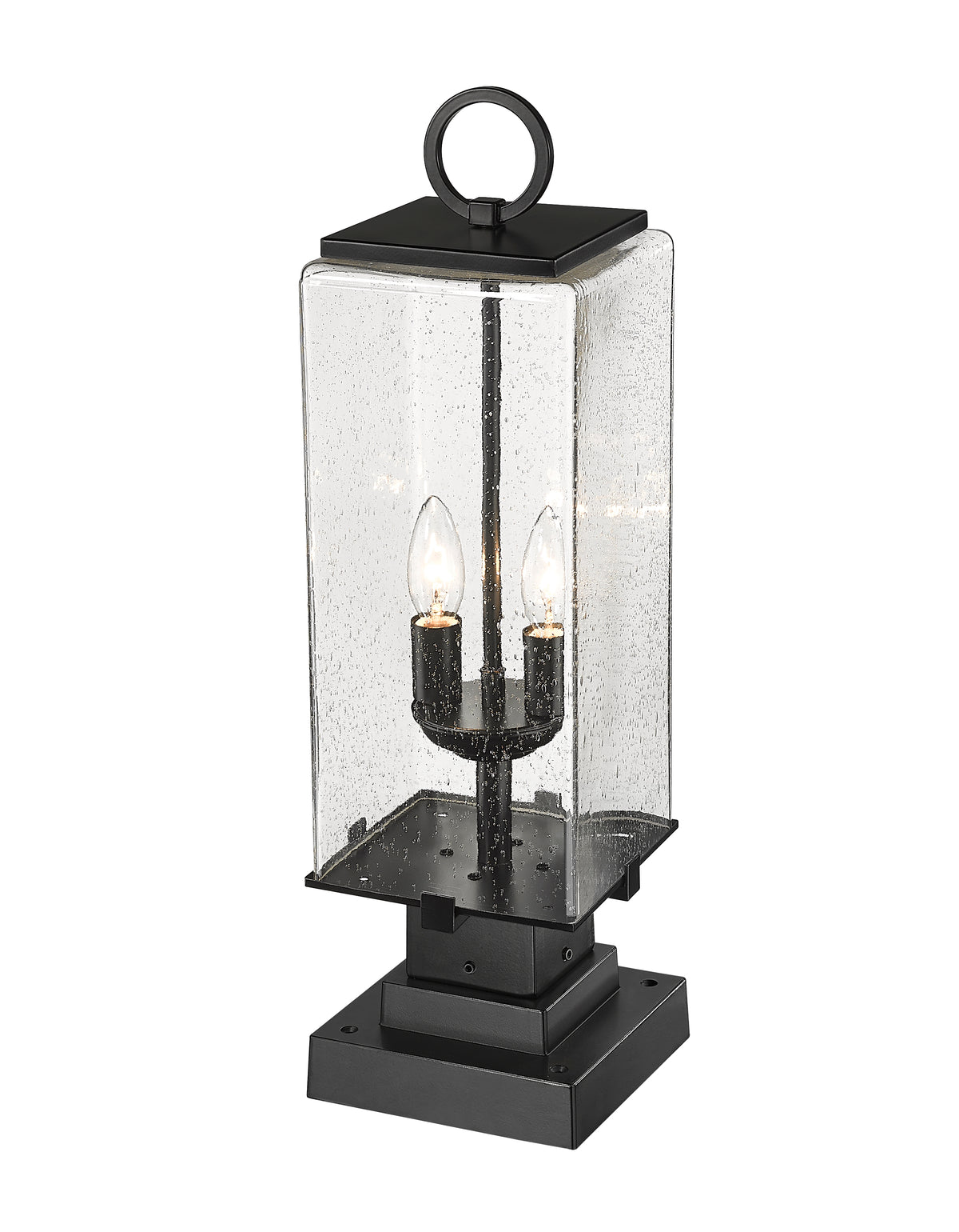 Lanterne extérieure sur socle Sana Carré décoratif, Grené transparent, 6 3/4" – vue 4