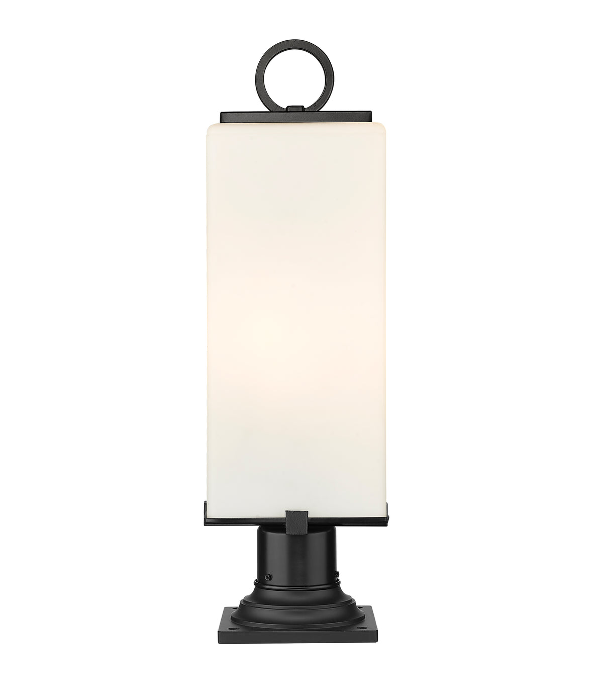 Lanterne extérieure sur socle Sana Carré, Opale blanc, 7" – vue 4