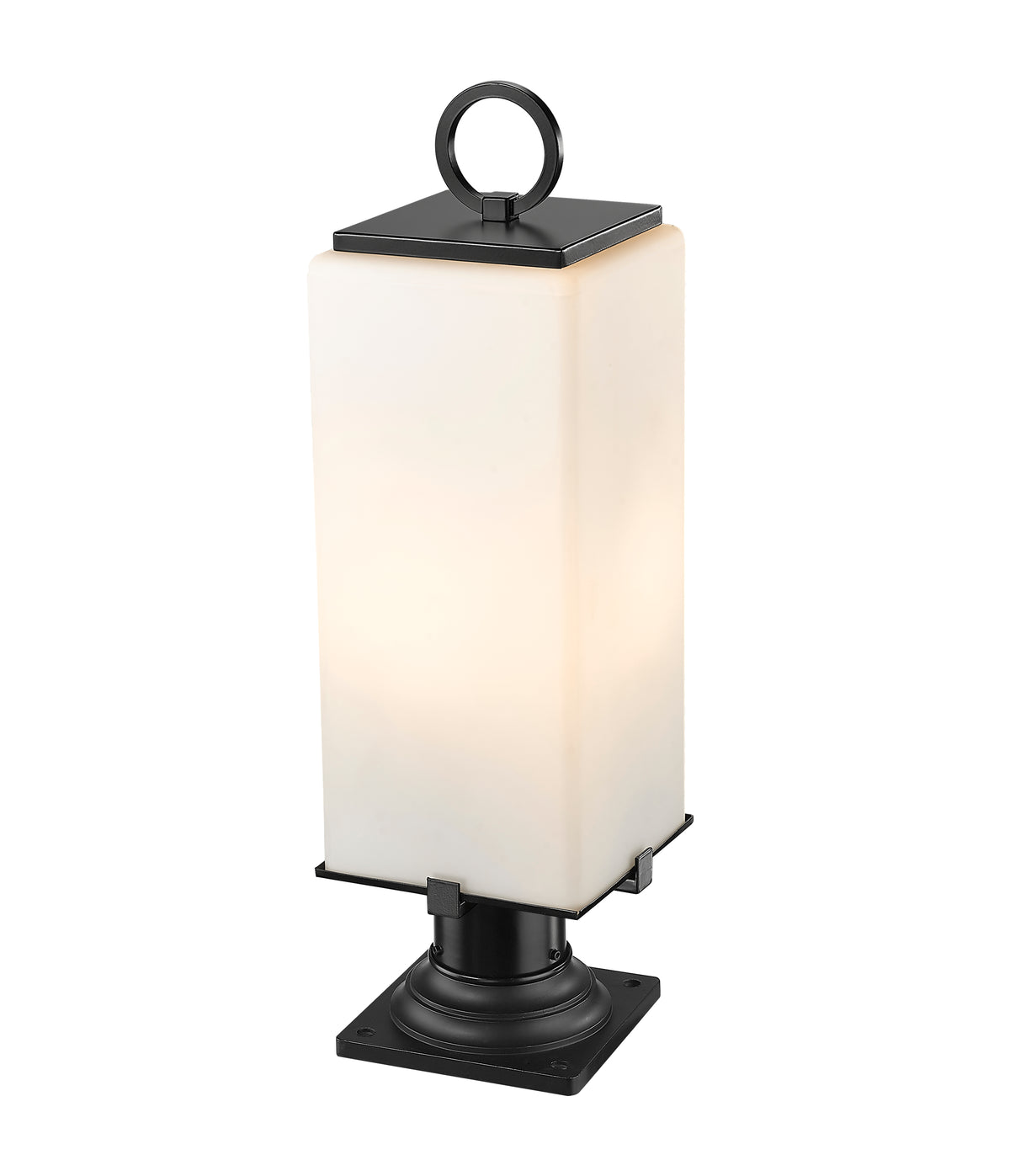 Lanterne extérieure sur socle Sana Carré, Opale blanc, 7" – vue 5