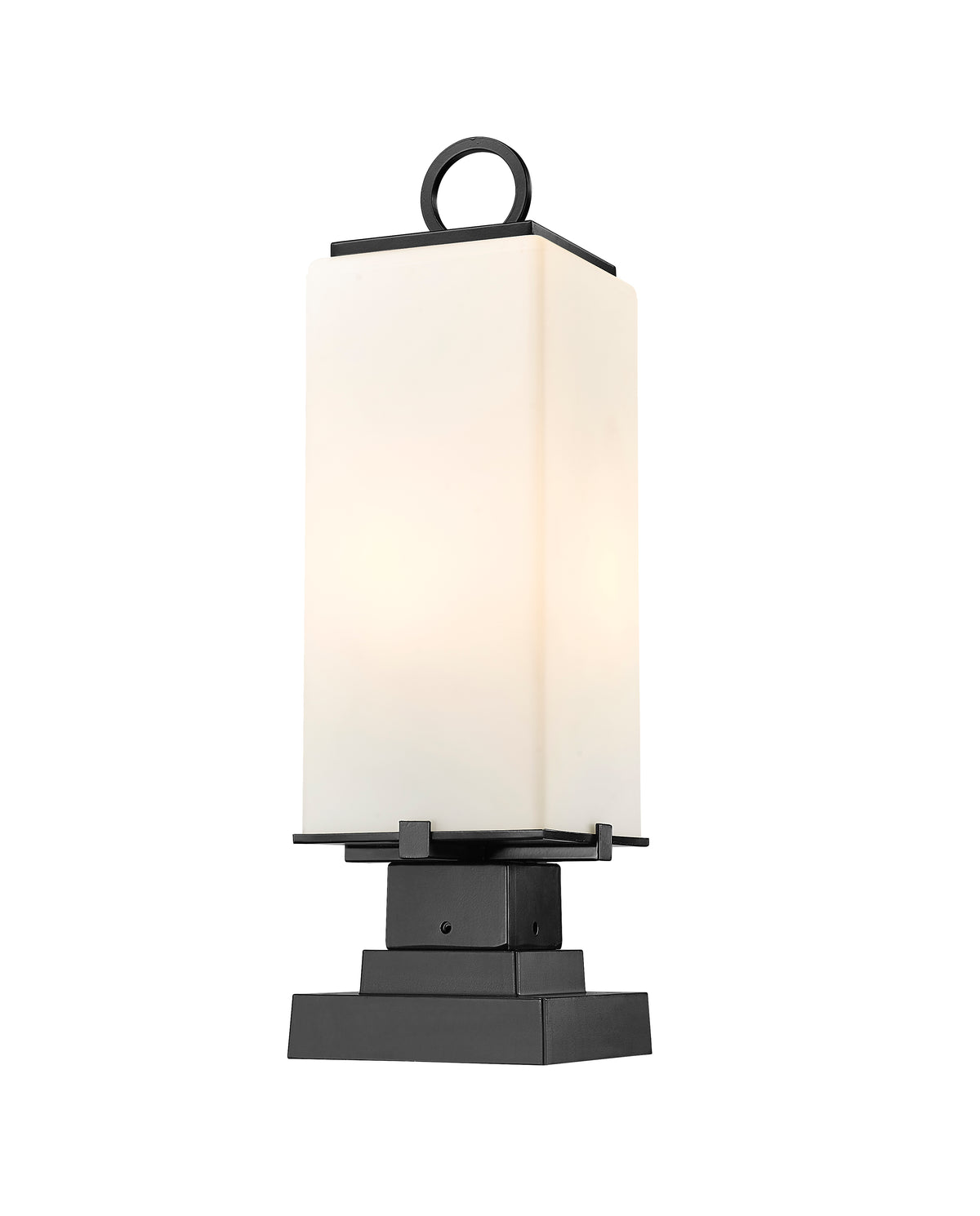 Lanterne extérieure sur socle Sana Carré décoratif, Opale blanc, 7" – vue 4