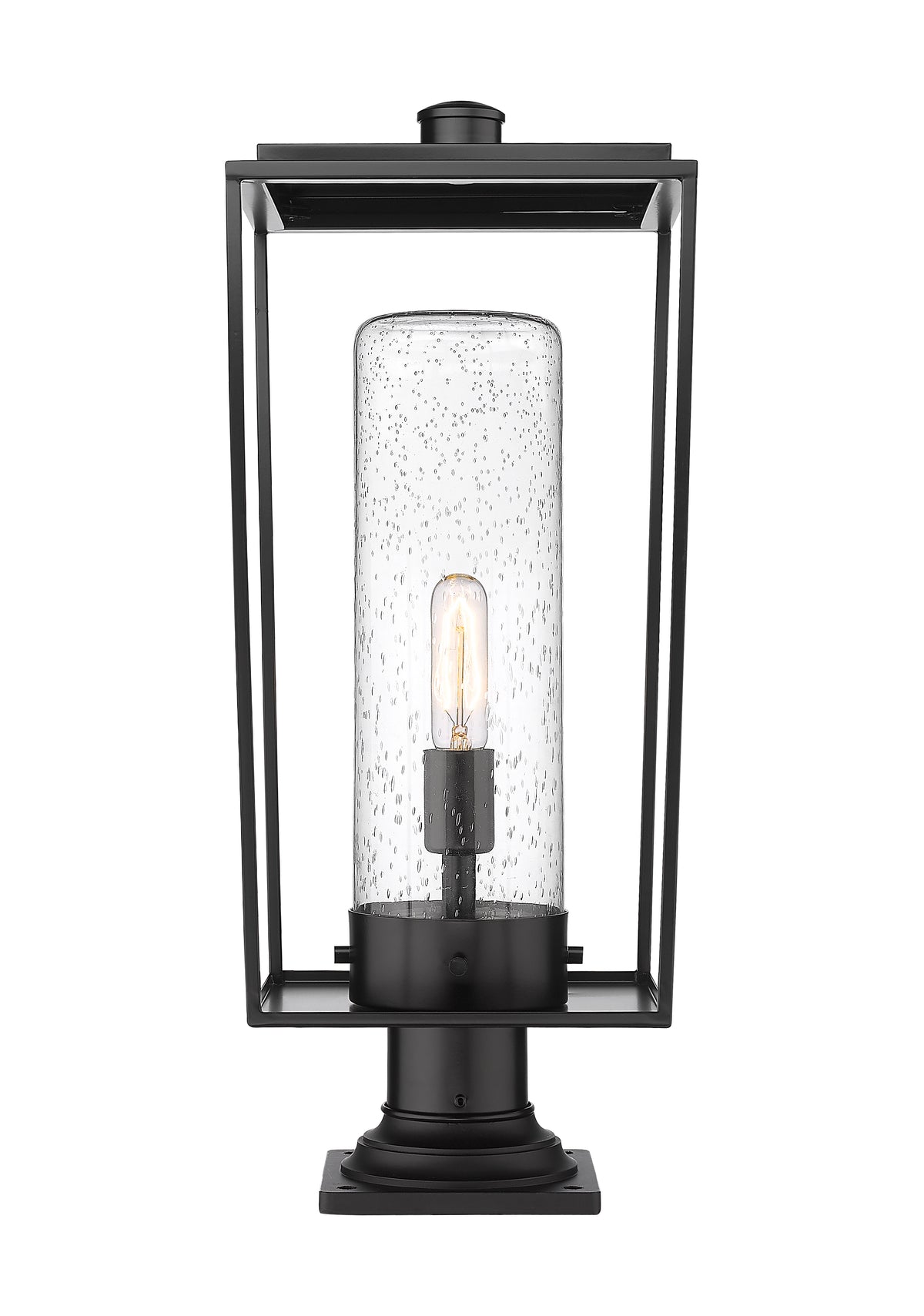Lanterne extérieure sur socle Sheridan Carré, 10", Grené transparent – vue 4