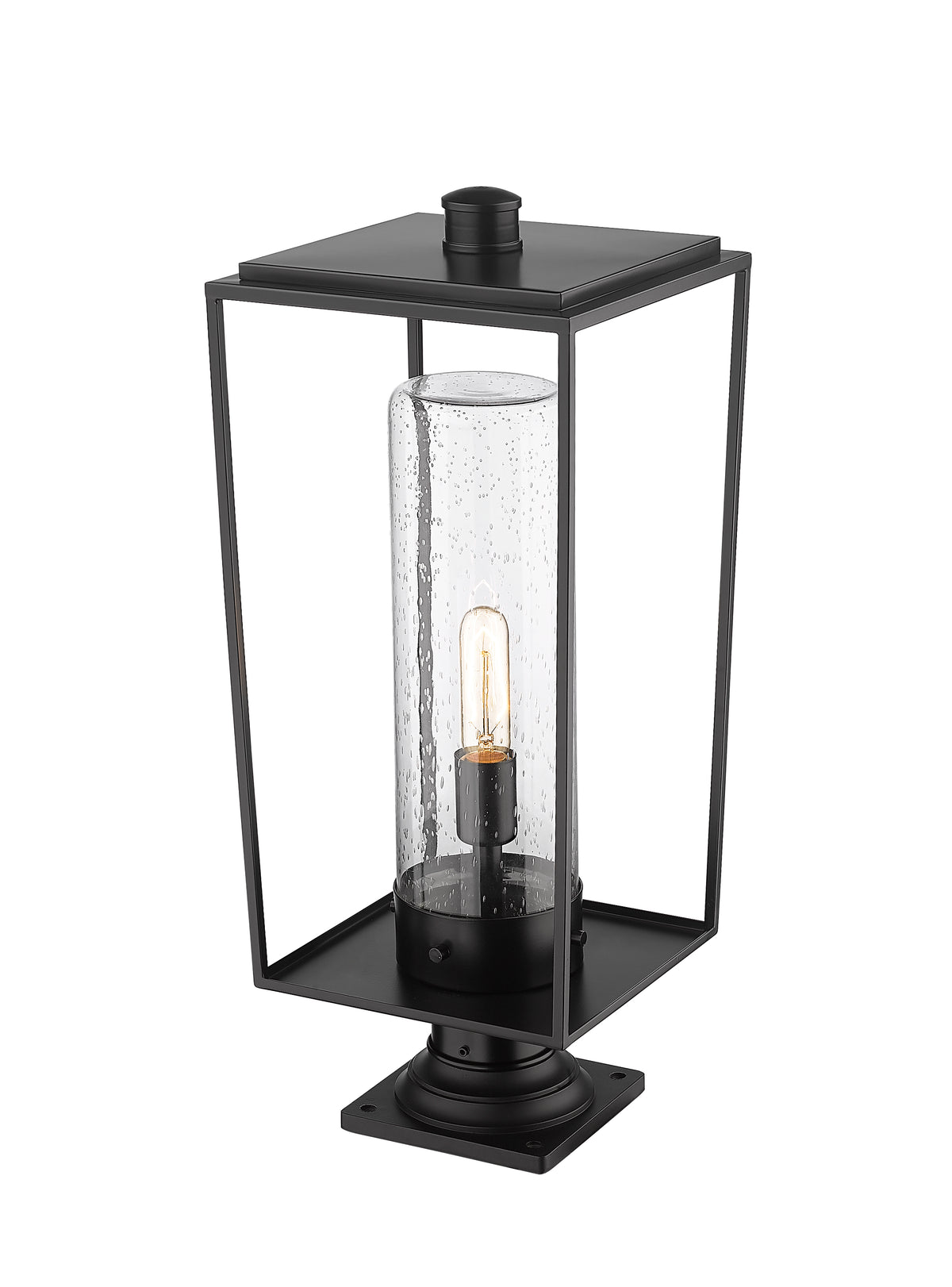 Lanterne extérieure sur socle Sheridan Carré, 10", Grené transparent – vue 5