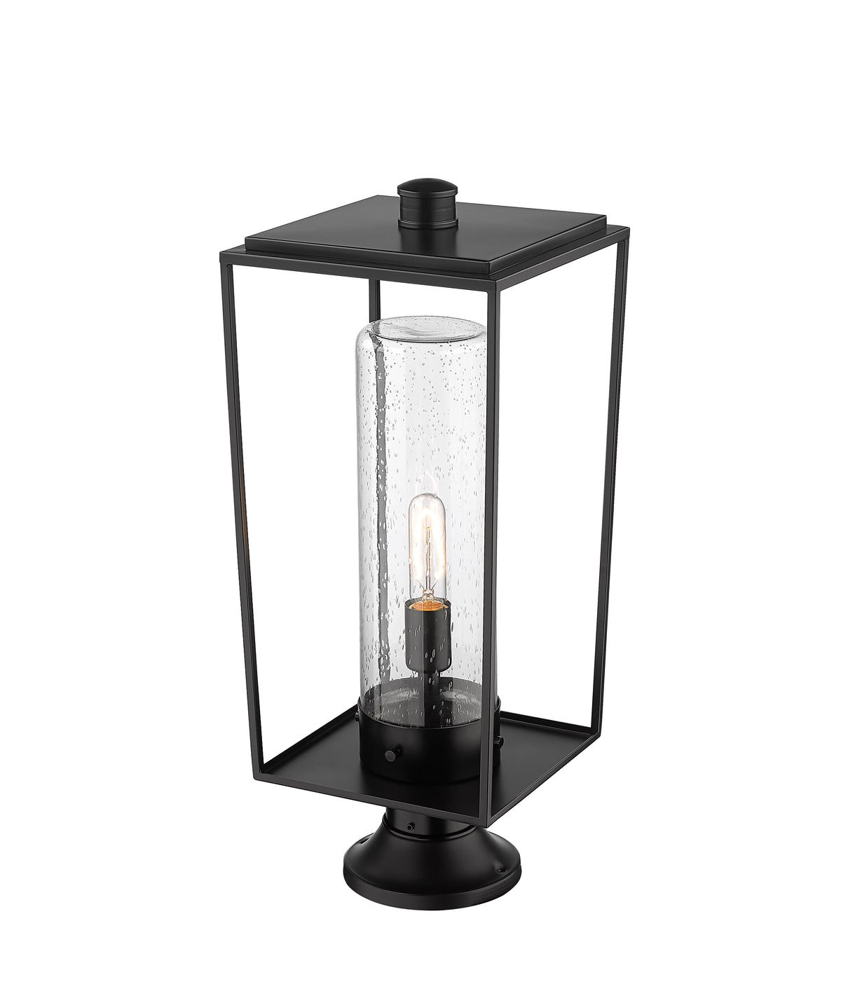 Lanterne extérieure sur socle Sheridan Rond, 10", Grené transparent – vue 4