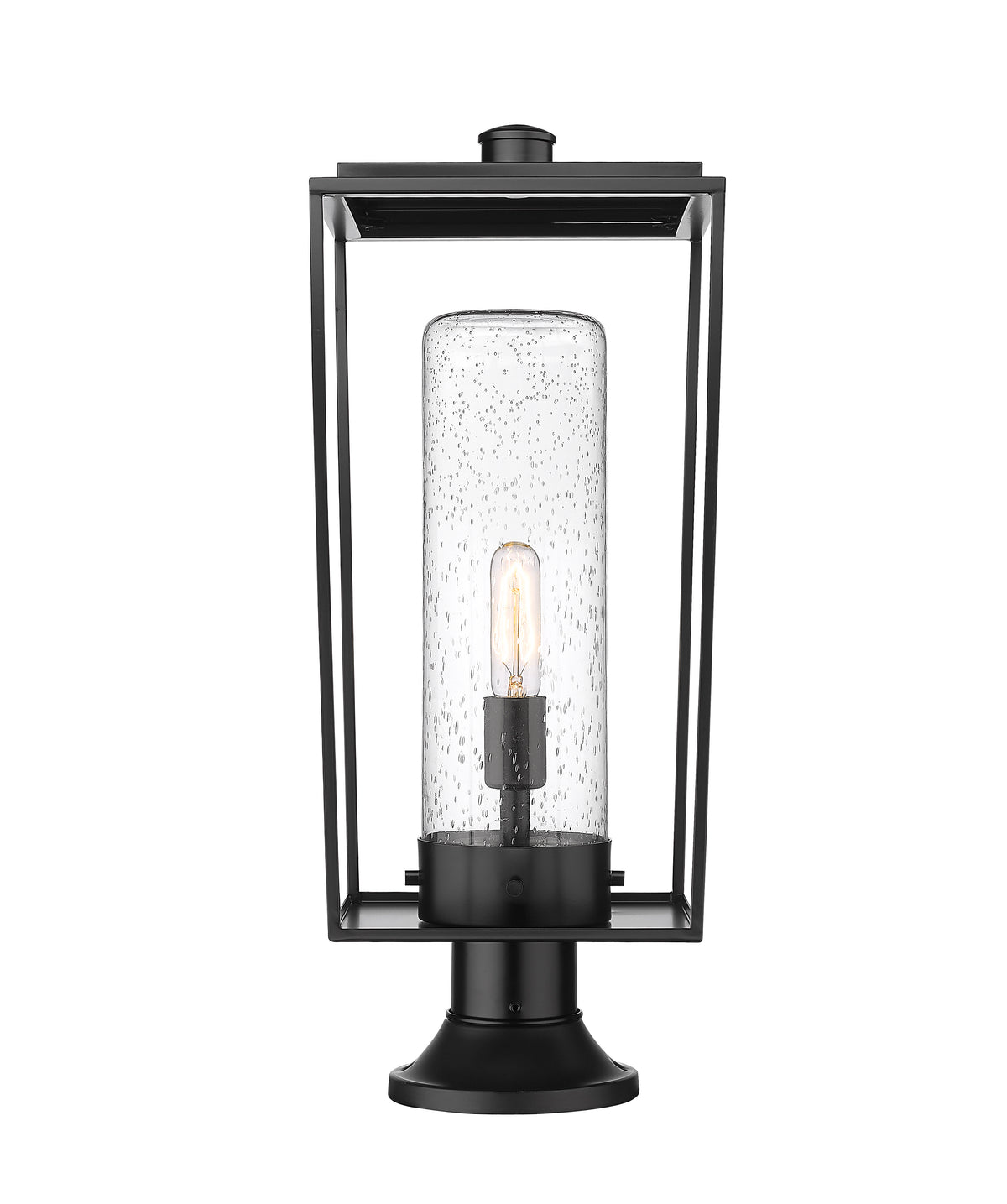 Lanterne extérieure sur socle Sheridan Rond, 10", Grené transparent – vue 5