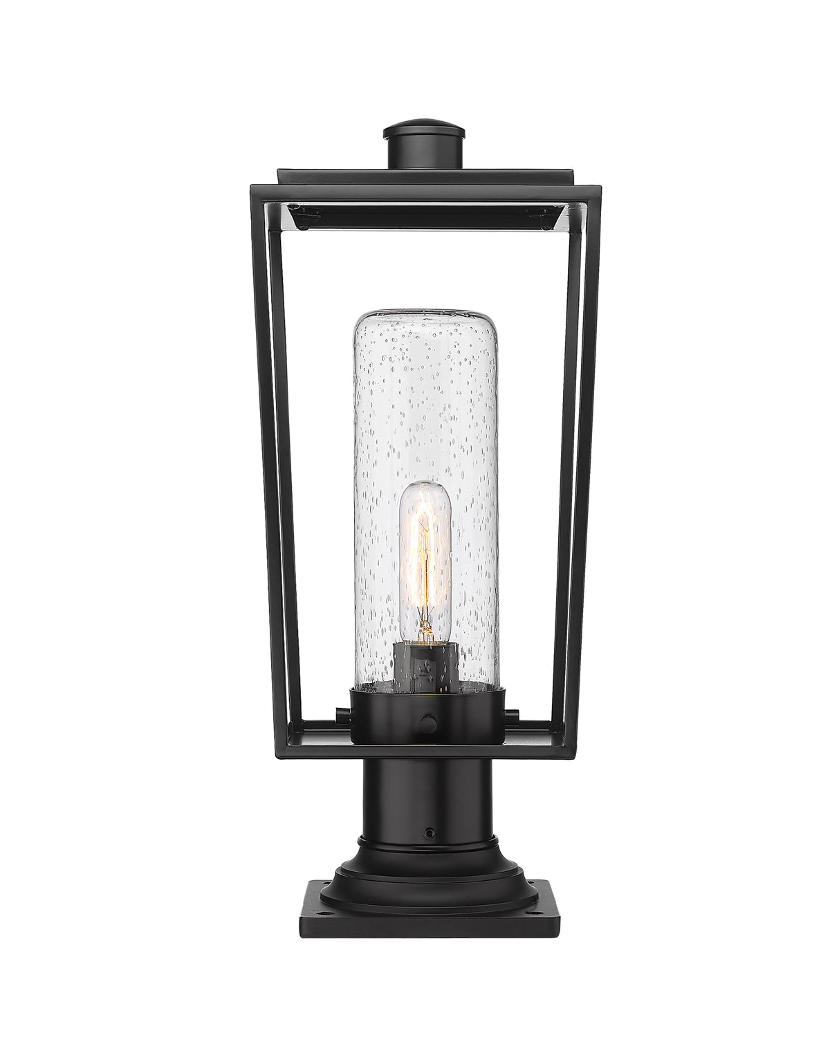 Lanterne extérieure sur socle Sheridan Carré, 8", Grené transparent – vue 4