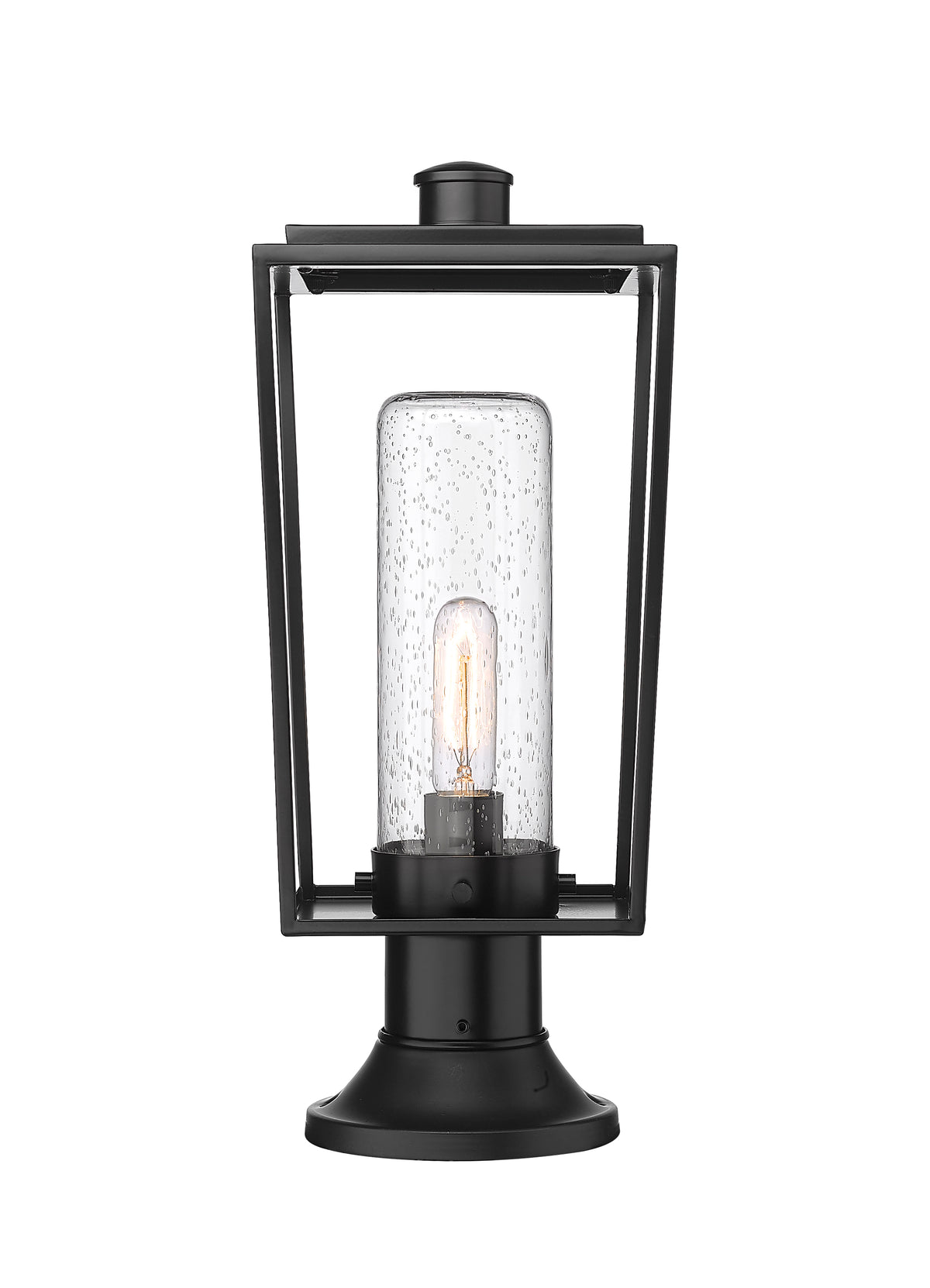 Lanterne extérieure sur socle Sheridan Rond, 8", Grené transparent – vue 4