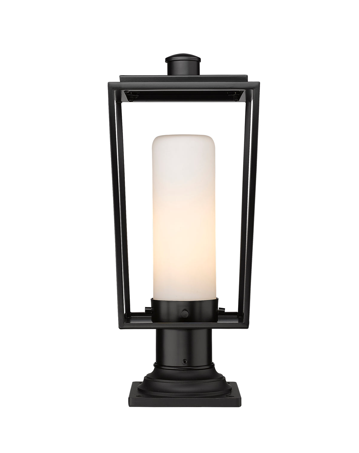 Lanterne extérieure sur socle Sheridan Rond, 8", Opale blanc – vue 4