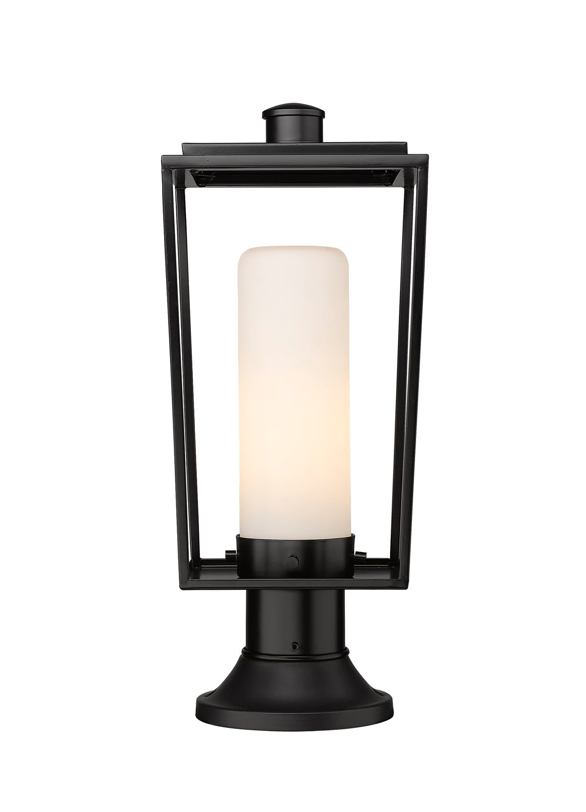Lanterne extérieure sur socle Sheridan Carré décoratif, 8", Opale blanc – vue 4