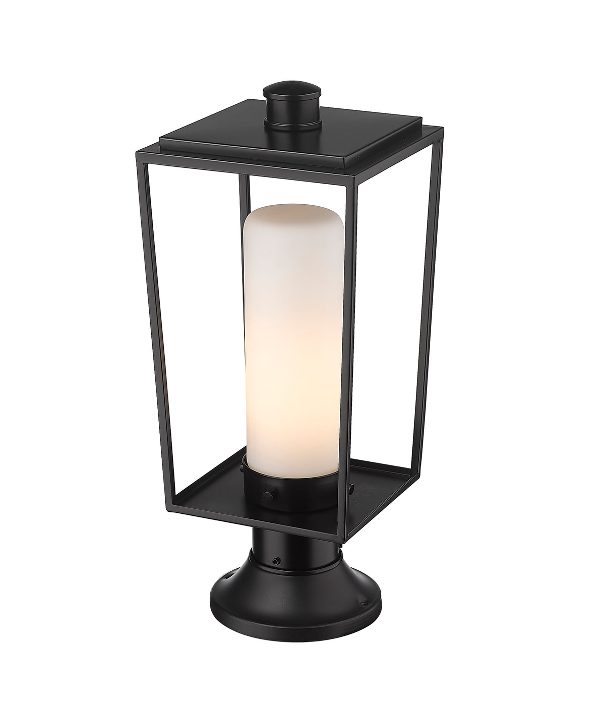 Lanterne extérieure sur socle Sheridan Carré décoratif, 8", Opale blanc – vue 5