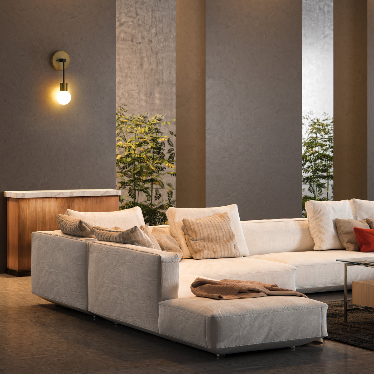 Applique murale Neutra Noir mat + Laiton fonderie, nombre ampoules 1 – vue 3