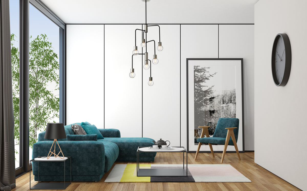 Lustre Neutra Noir mat + Nickel poli, 22 1/2" – vue 2