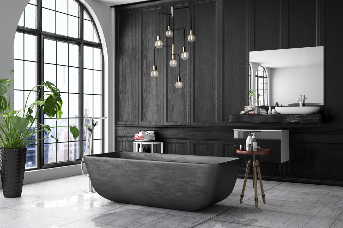 Lustre Neutra Noir mat + Nickel poli, 22 1/2" – vue 3
