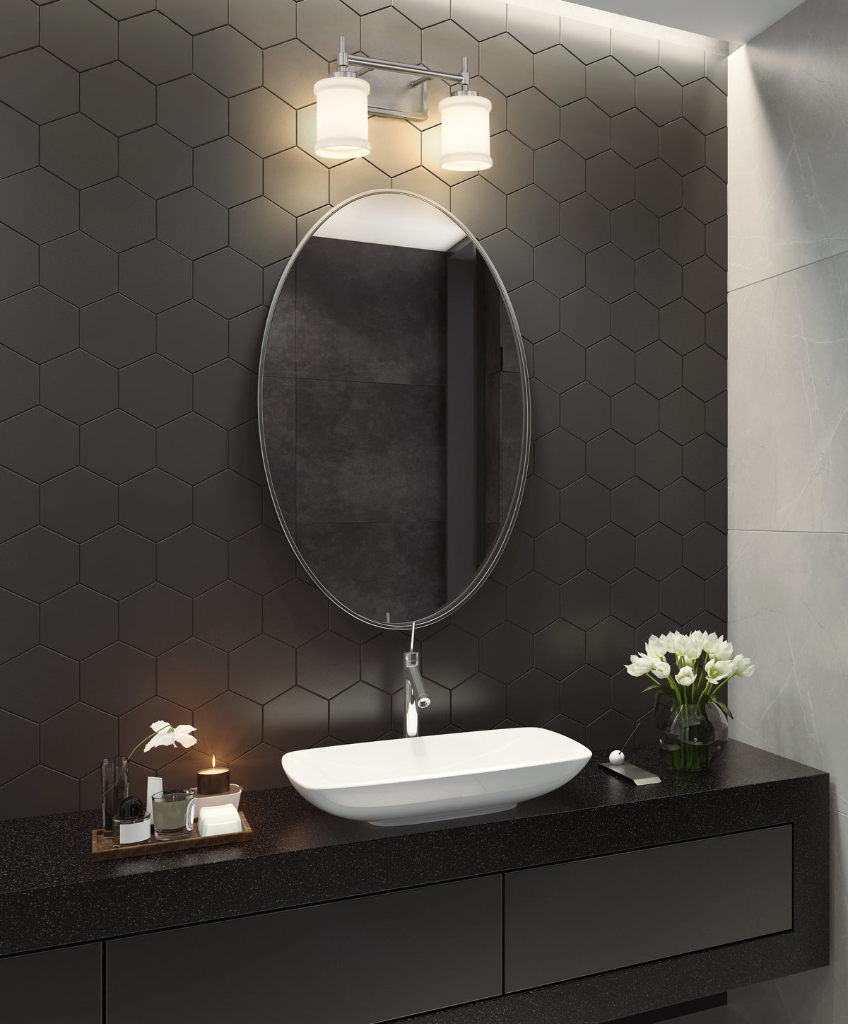 Luminaire de vanité Cadoc Nickel brossé, 15" – vue 2