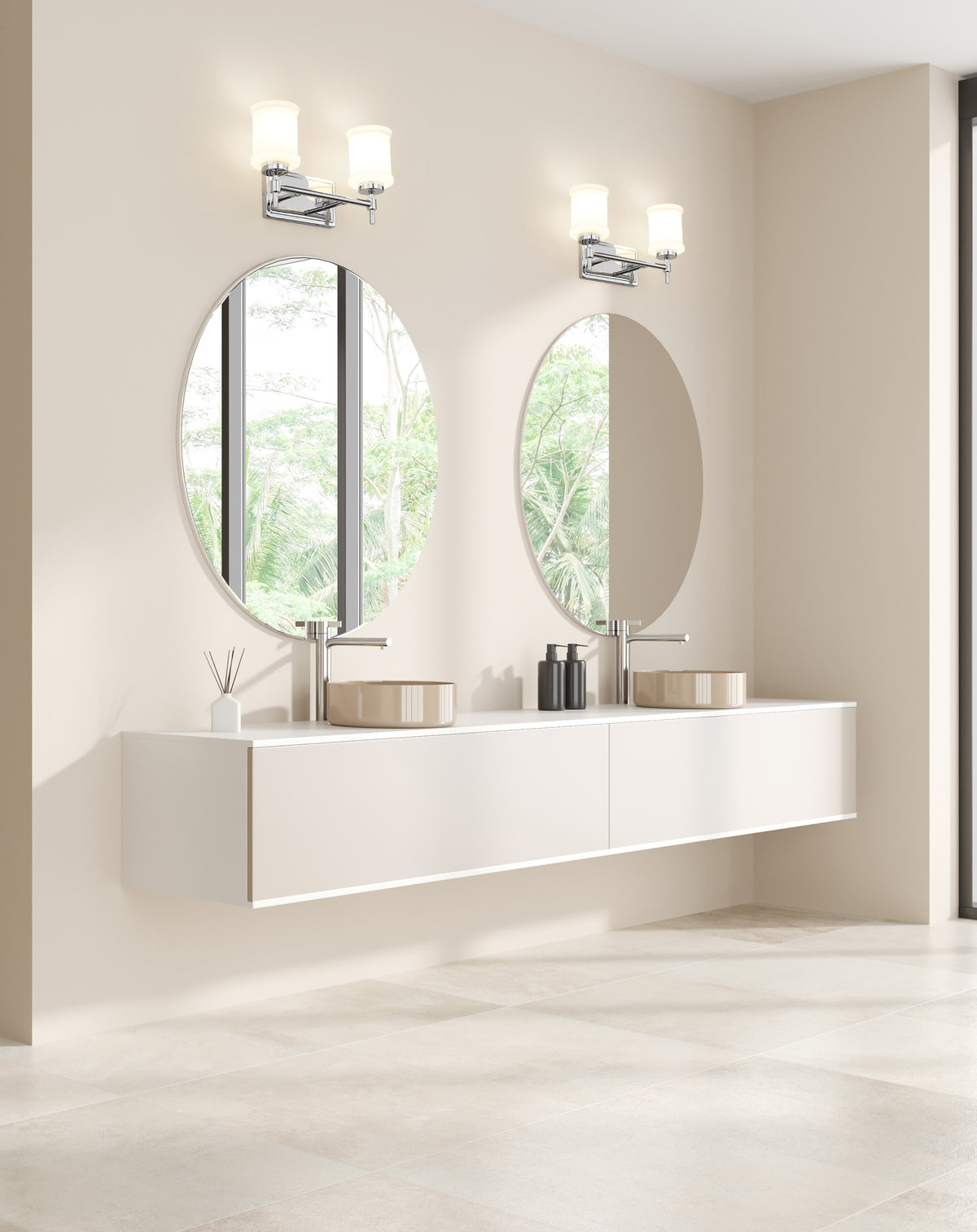 Luminaire de vanité Cadoc Chrome, 15" – vue 3