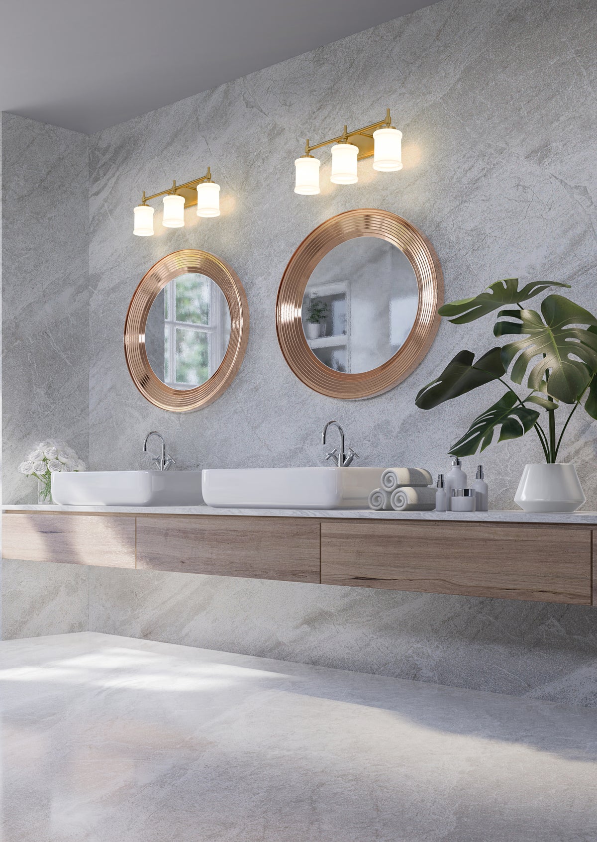 Luminaire de vanité Cadoc Or moderne, 23 1/2" – vue 2