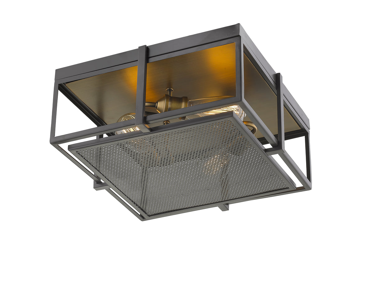 Plafonnier Halcyon Bronze + Laiton patrimoine, 15 3/4" – vue 5