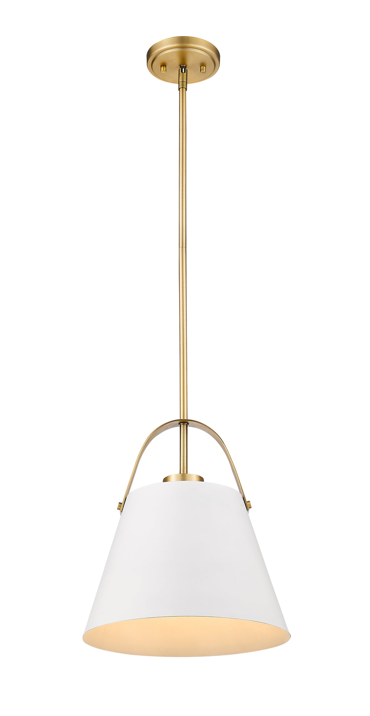Suspension Z-Studio Blanc mat + Laiton patrimoine, 12 1/2" – vue 4