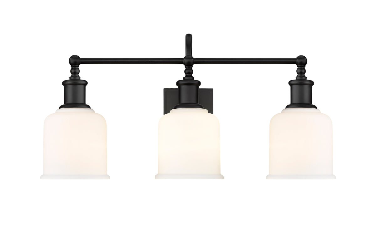 Luminaire de vanité Bryant Noir mat, Opale mate, 24" – vue 4