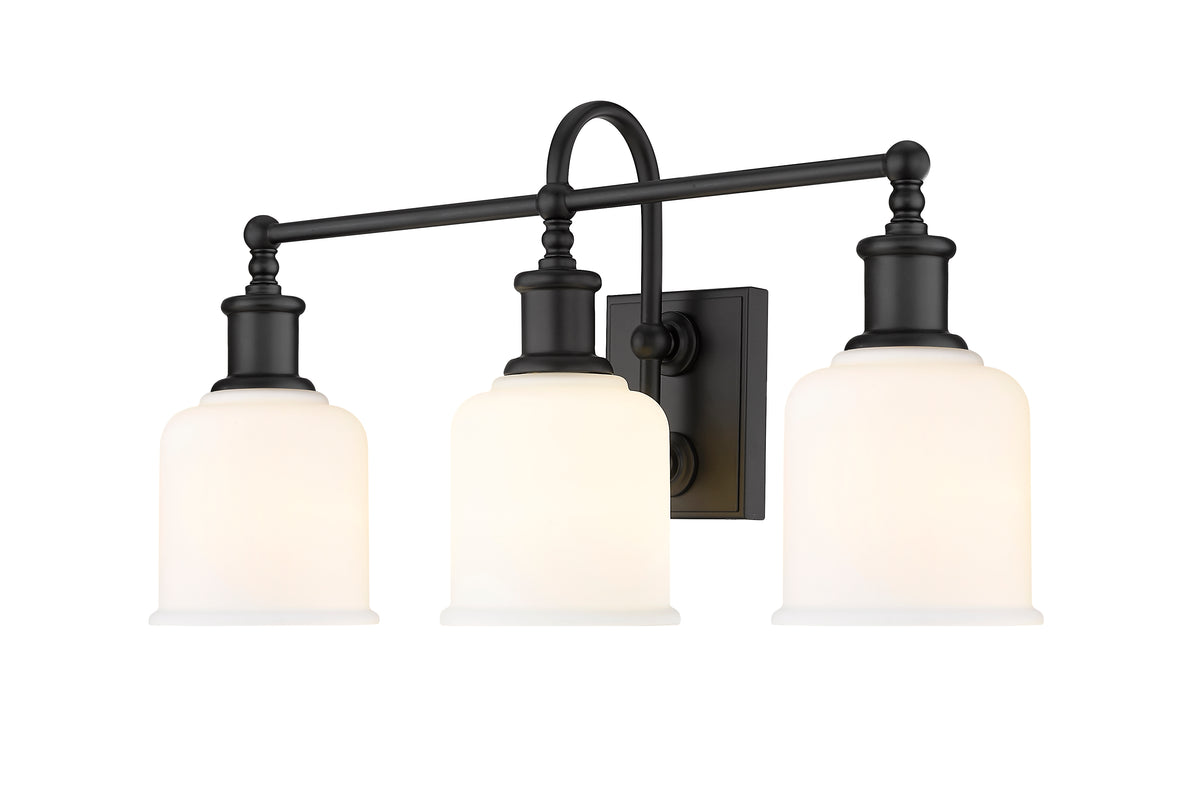 Luminaire de vanité Bryant Noir mat, Opale mate, 24" – vue 5