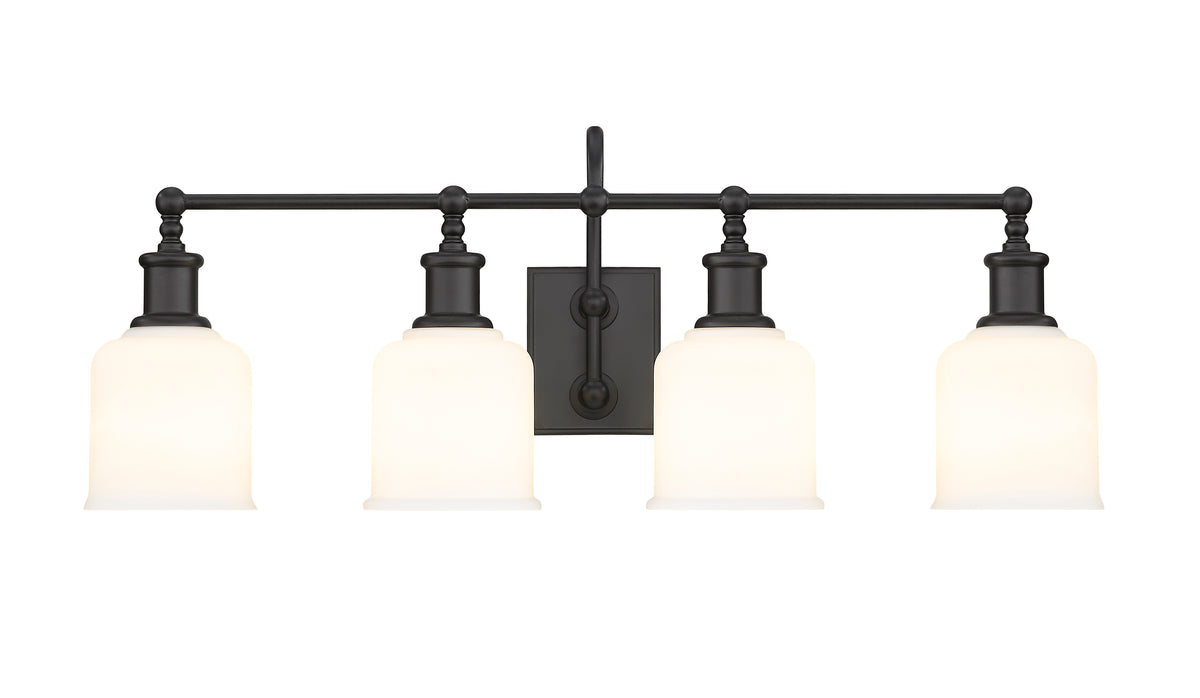 Luminaire de vanité Bryant Noir mat, Opale mate, 32" – vue 4
